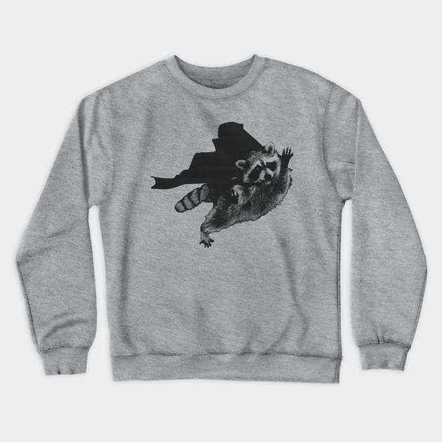 Raccoon With Cape Crewneck Sweatshirt by dankdesigns